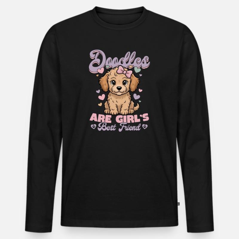 Goldendoodle Dog Breed - Männer Premium Bio Langarmshirt - Schwarz