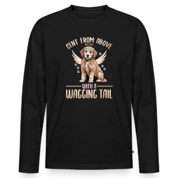 Race de chien Goldendoodle - T-shirt manches longues Premium bio Homme - noir - Devant - Nico (187cm)