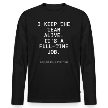 DeD druid-themed T-shirt - Men's Premium Organic Long Sleeve Shirt - black - Front - Nico (187cm)