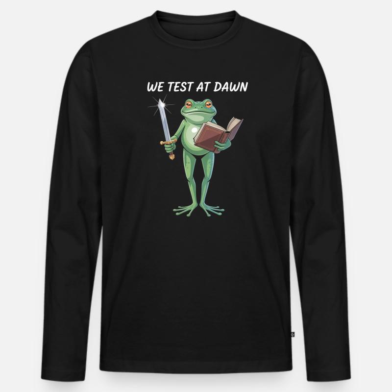 Dawn Test Froschkrieger - Männer Premium Bio Langarmshirt - Schwarz