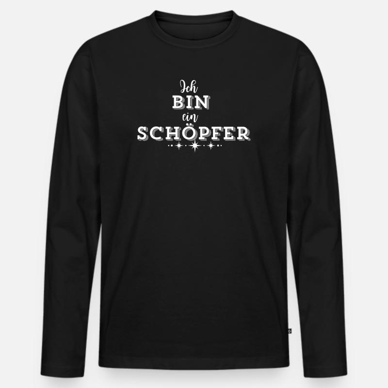 SCHÖPFERKRAFT – Deine Statement Mode - Männer Premium Bio Langarmshirt - Schwarz