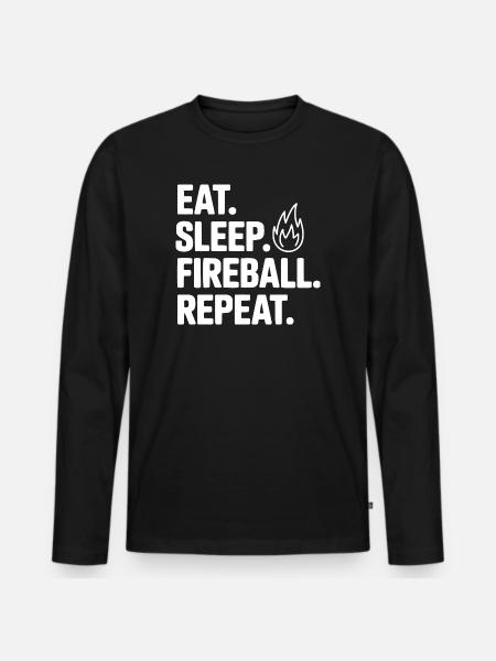 Eat. Sleep. Fireball. Repeat. - Men's Premium Organic Long Sleeve Shirt - black