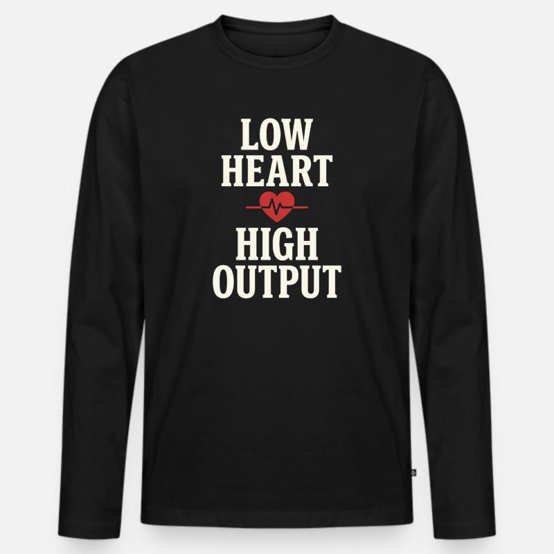 Zone 2 Training Herzfrequenztraining Einfaches - Männer Premium Bio Langarmshirt - Schwarz