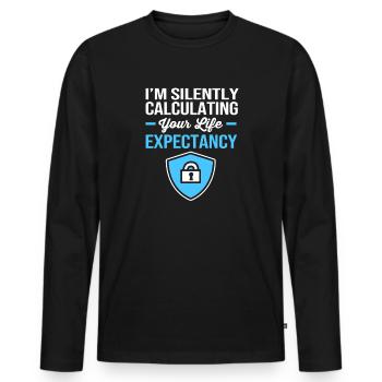 Insurance - Men's Premium Organic Long Sleeve Shirt - black - Front - Nico (187cm)
