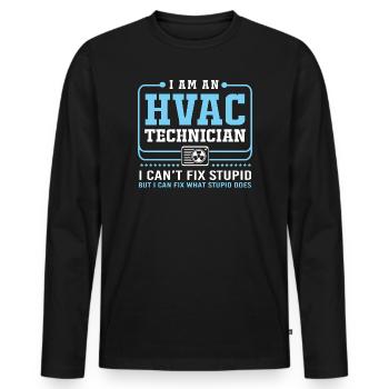 Air Conditioning Technician Technician Refrigeration Technician Heating - Men's Premium Organic Long Sleeve Shirt - black - Front - Nico (187cm)