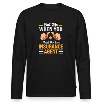 Insurance Insurance Agent - Men's Premium Organic Long Sleeve Shirt - black - Front - Nico (187cm)