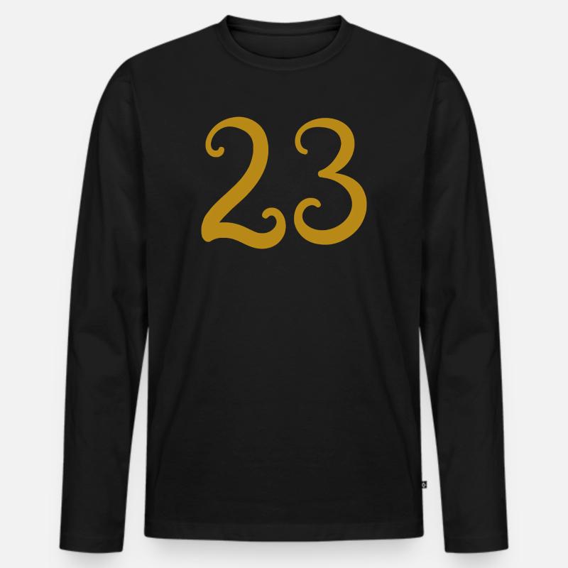 23 - Männer Premium Bio Langarmshirt - Schwarz