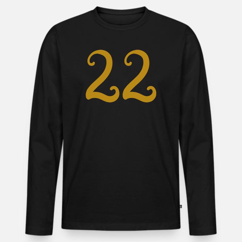 22 - Männer Premium Bio Langarmshirt - Schwarz