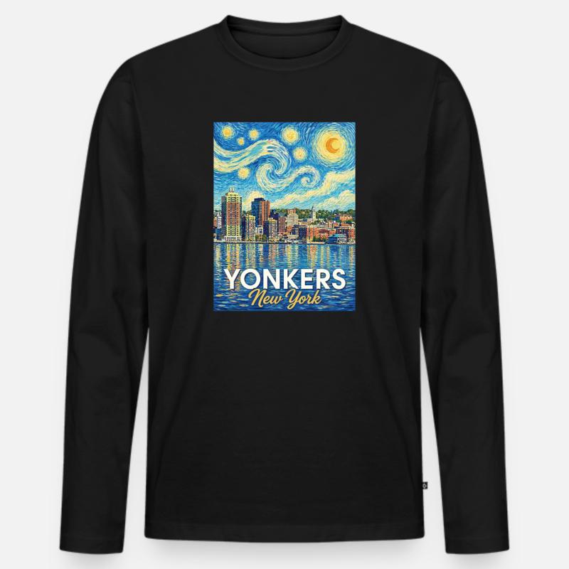 Yonkers, New York - Männer Premium Bio Langarmshirt - Schwarz