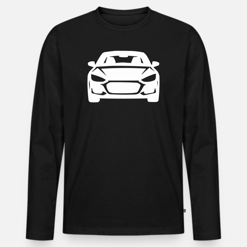 Frontlinien Silhouette Auto - Männer Premium Bio Langarmshirt - Schwarz