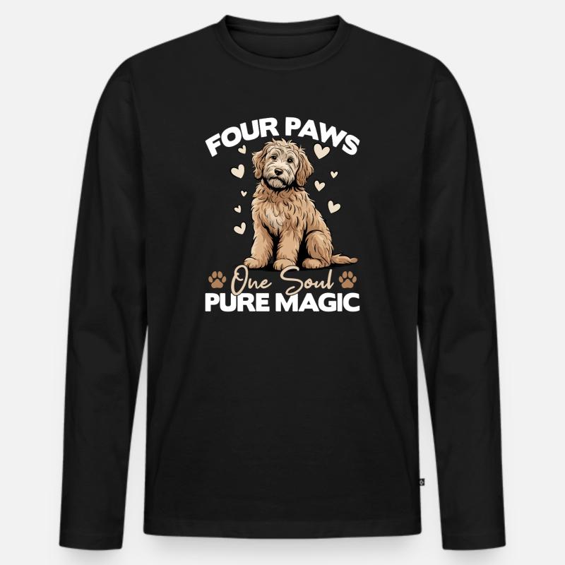 Goldendoodle Dog Breed - Männer Premium Bio Langarmshirt - Schwarz