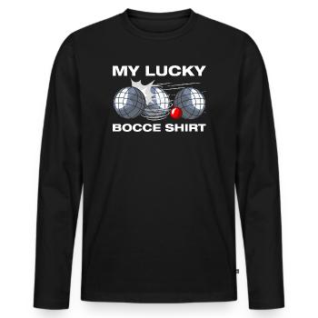 My lucky bocce Petanque Boule Boulespieler - Männer Premium Bio Langarmshirt - Schwarz - Vorne - Nico (187cm)