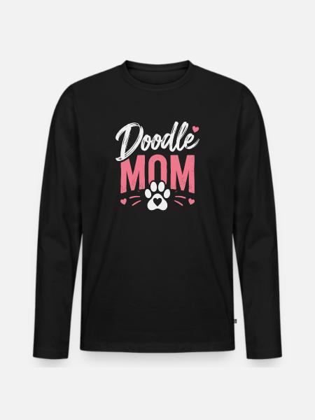 Doodle Mom Paw Heart - Men's Premium Organic Long Sleeve Shirt - black