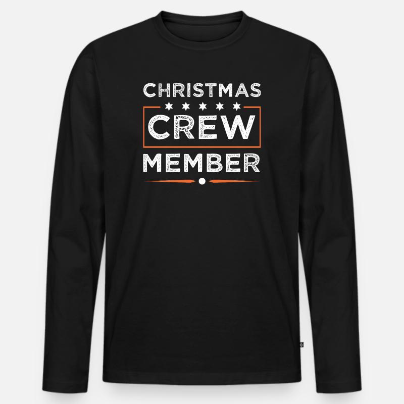 Christmas Crew - Männer Premium Bio Langarmshirt - Schwarz