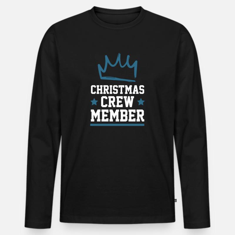 Christmas Crew - Männer Premium Bio Langarmshirt - Schwarz