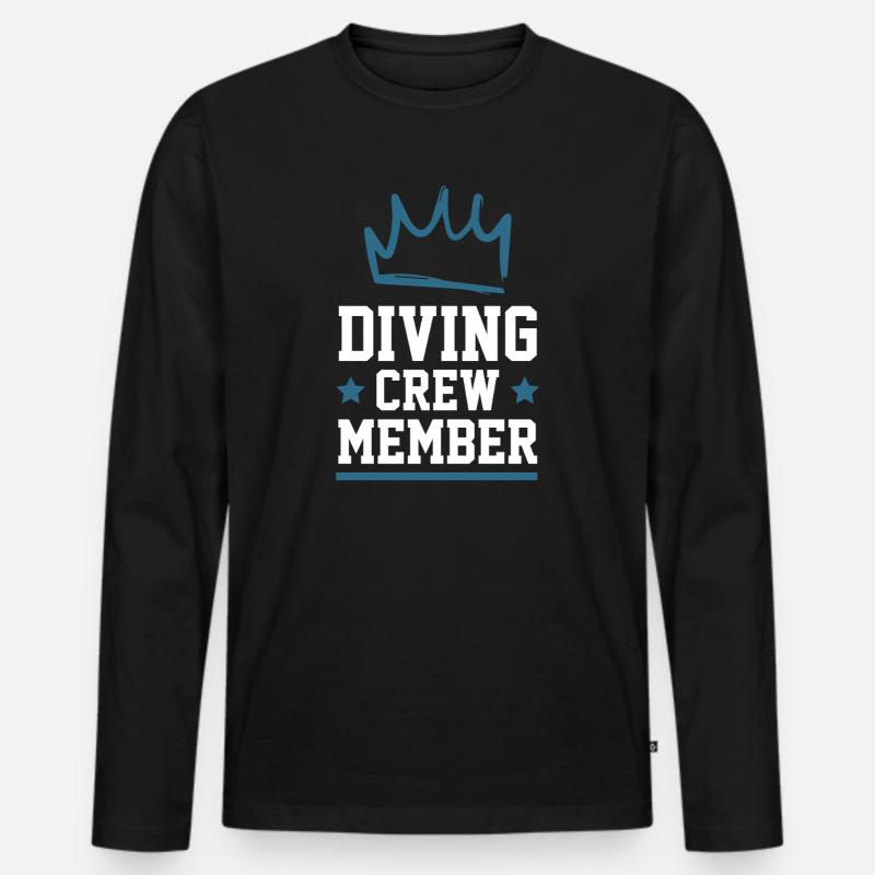 Diving Crew - Männer Premium Bio Langarmshirt - Schwarz
