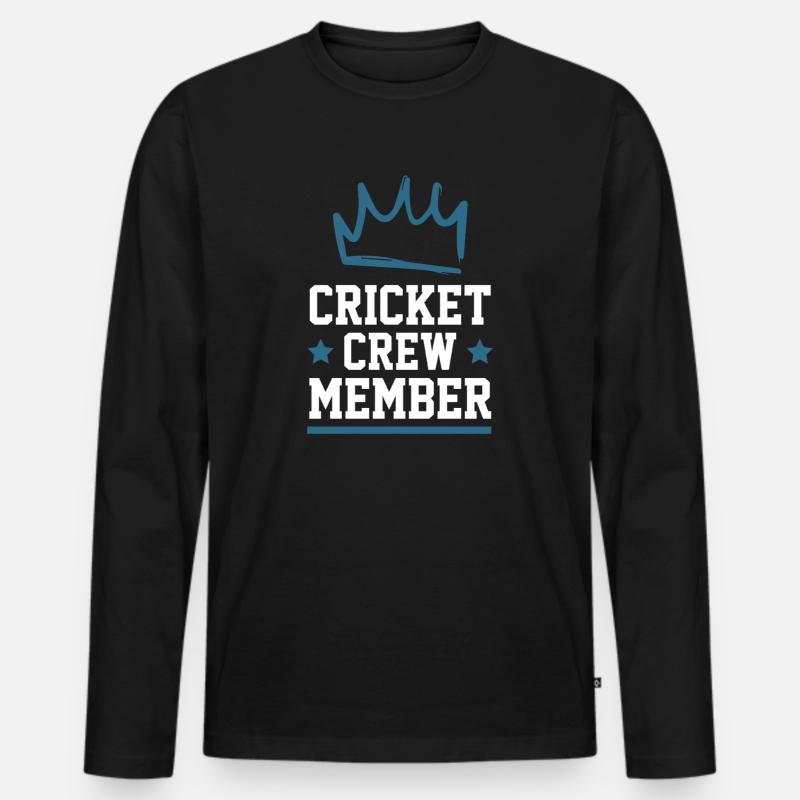 Cricket Crew - Männer Premium Bio Langarmshirt - Schwarz