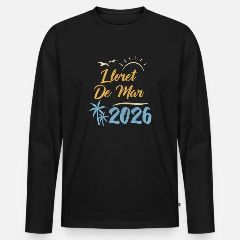 Lloret De Mar 2026 - Männer Premium Bio Langarmshirt - Schwarz