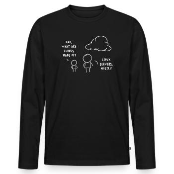 Linux Server Cloud Computing : Drôle de remarque - T-shirt manches longues Premium bio Homme - noir - Devant - Nico (187cm)