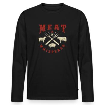 Meat Whisperer BBQ Pitmaster Humor - Männer Premium Bio Langarmshirt - Schwarz - Vorne - Nico (187cm)