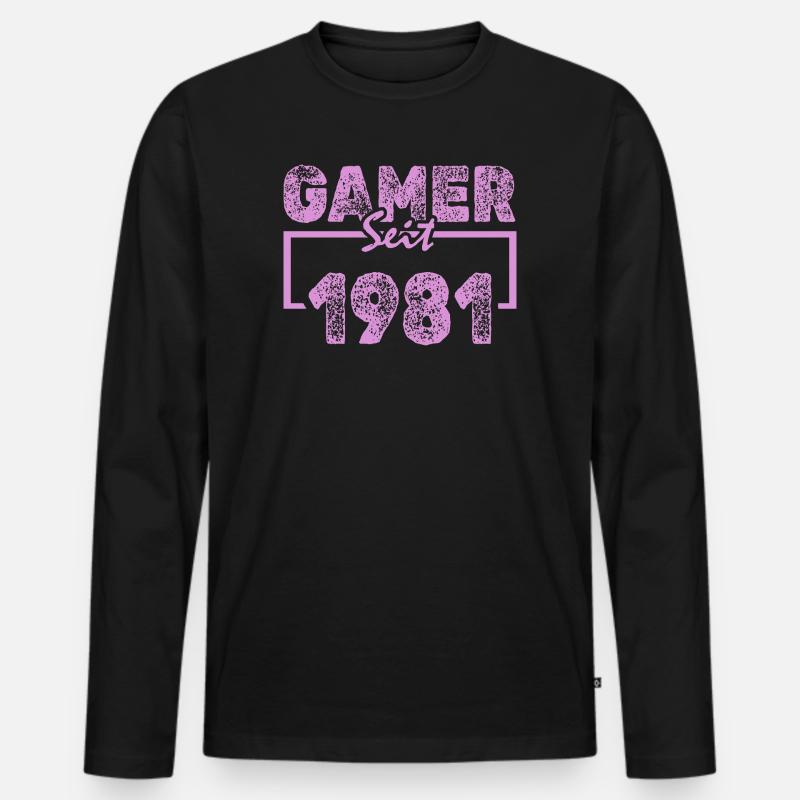 Tippen 1981 - Männer Premium Bio Langarmshirt - Schwarz