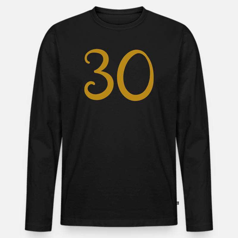 30 - Männer Premium Bio Langarmshirt - Schwarz