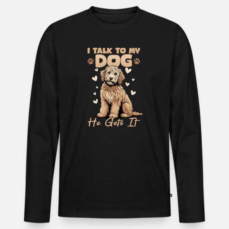 Goldendoodle Dog Breed - Männer Premium Bio Langarmshirt - Schwarz