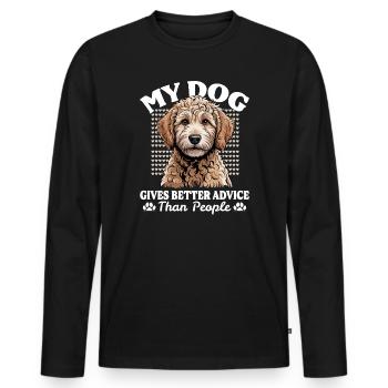 Race de chien Goldendoodle - T-shirt manches longues Premium bio Homme - noir - Devant - Nico (187cm)