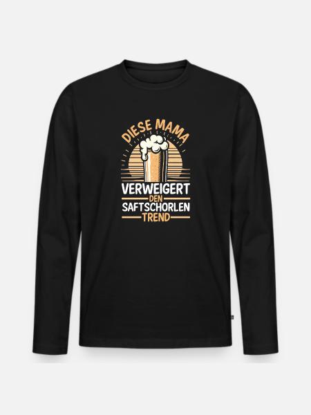 Bier Bierliebhaberin Mutter Mama - Männer Premium Bio Langarmshirt - Schwarz