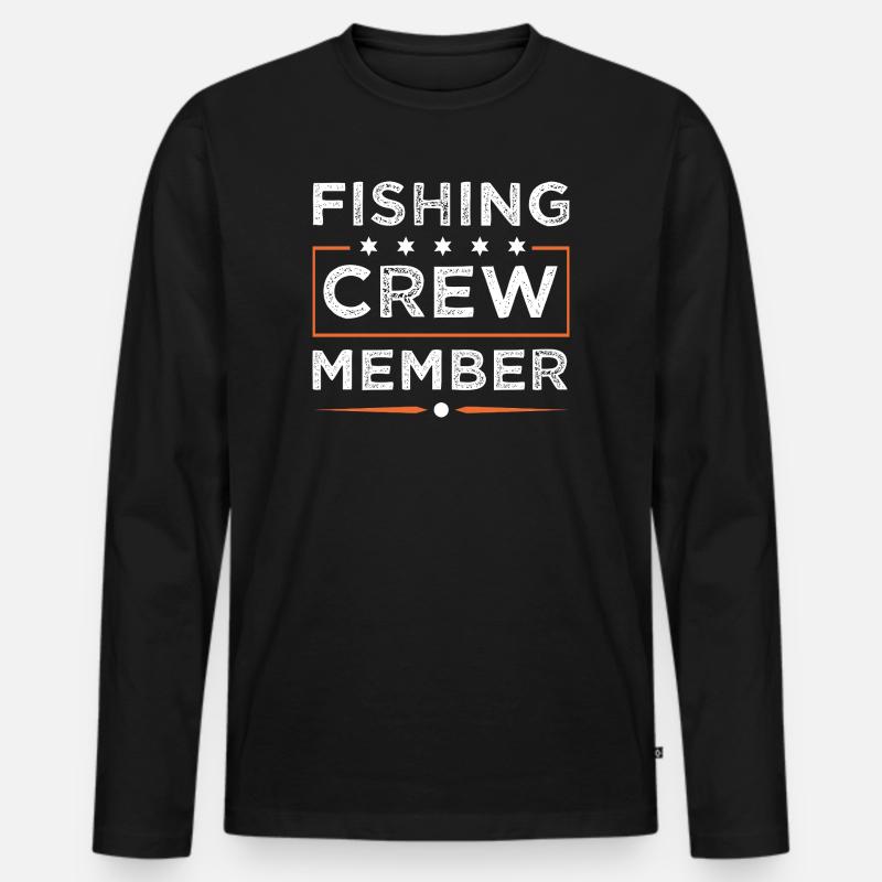 Fishing Crew - Männer Premium Bio Langarmshirt - Schwarz