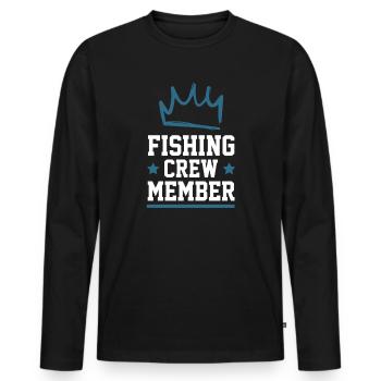 Équipage de pêche - T-shirt manches longues Premium bio Homme - noir - Devant - Nico (187cm)