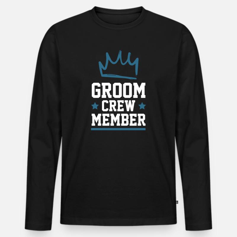 Groom Crew - Männer Premium Bio Langarmshirt - Schwarz