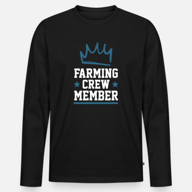 Farming Crew - Männer Premium Bio Langarmshirt - Schwarz