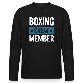 Boxing Crew - Men's Premium Organic Long Sleeve Shirt - black - Front - Nico (187cm)