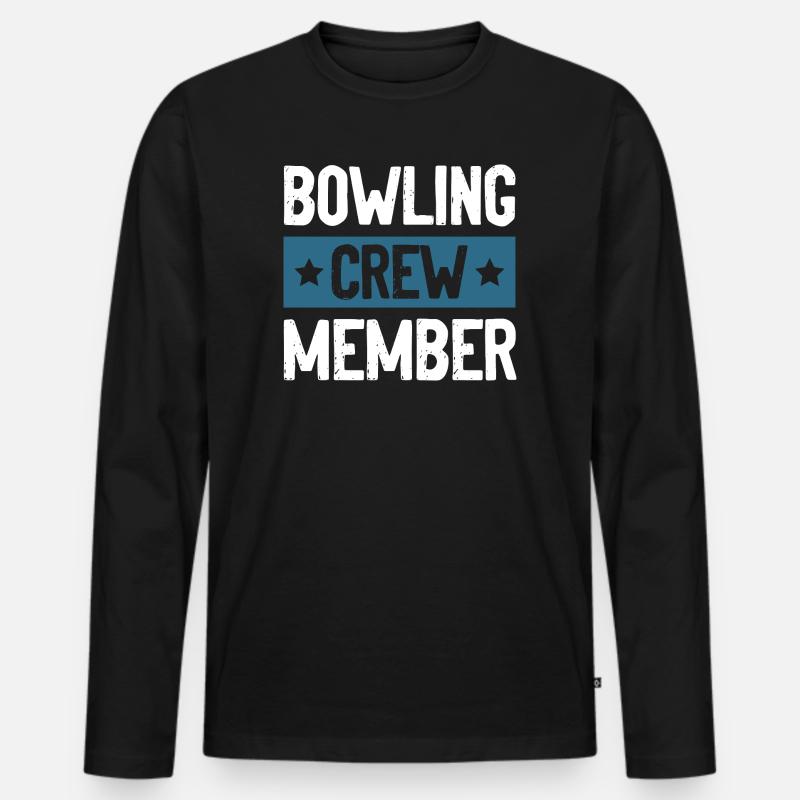 Bowling Crew - Männer Premium Bio Langarmshirt - Schwarz
