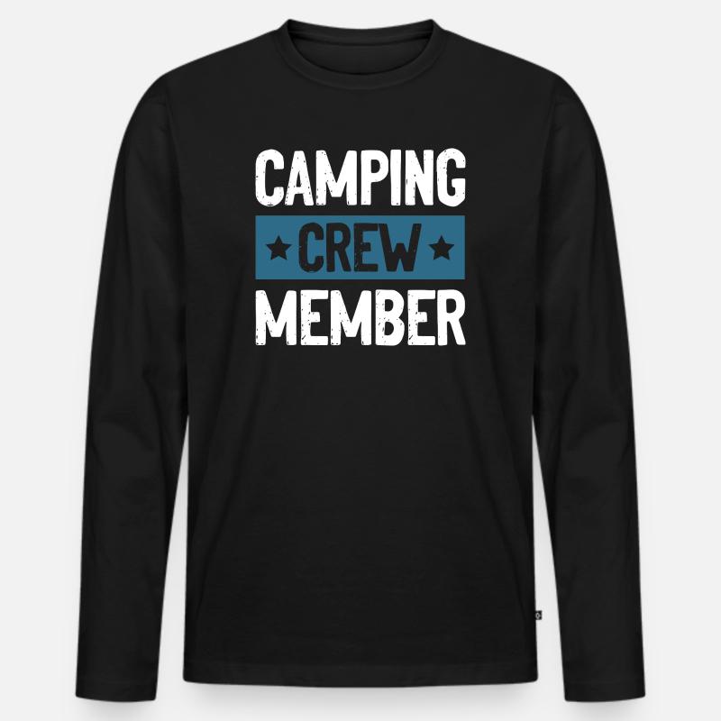 Camping Crew - Männer Premium Bio Langarmshirt - Schwarz