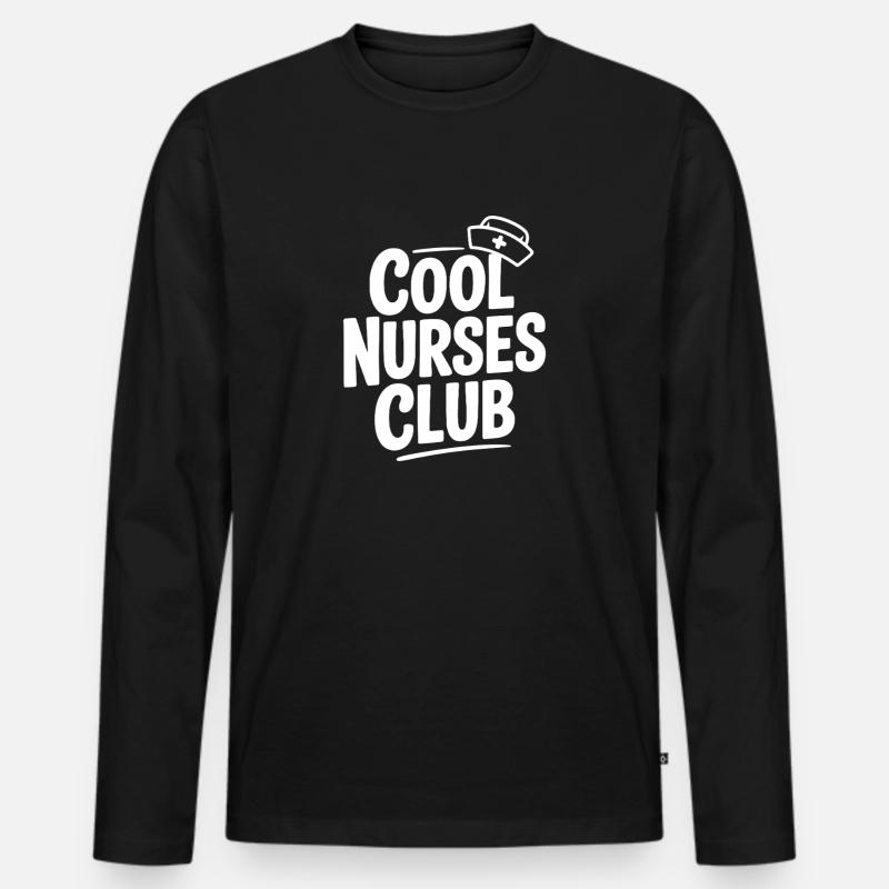 Cool Nurses Club - Männer Premium Bio Langarmshirt - Schwarz