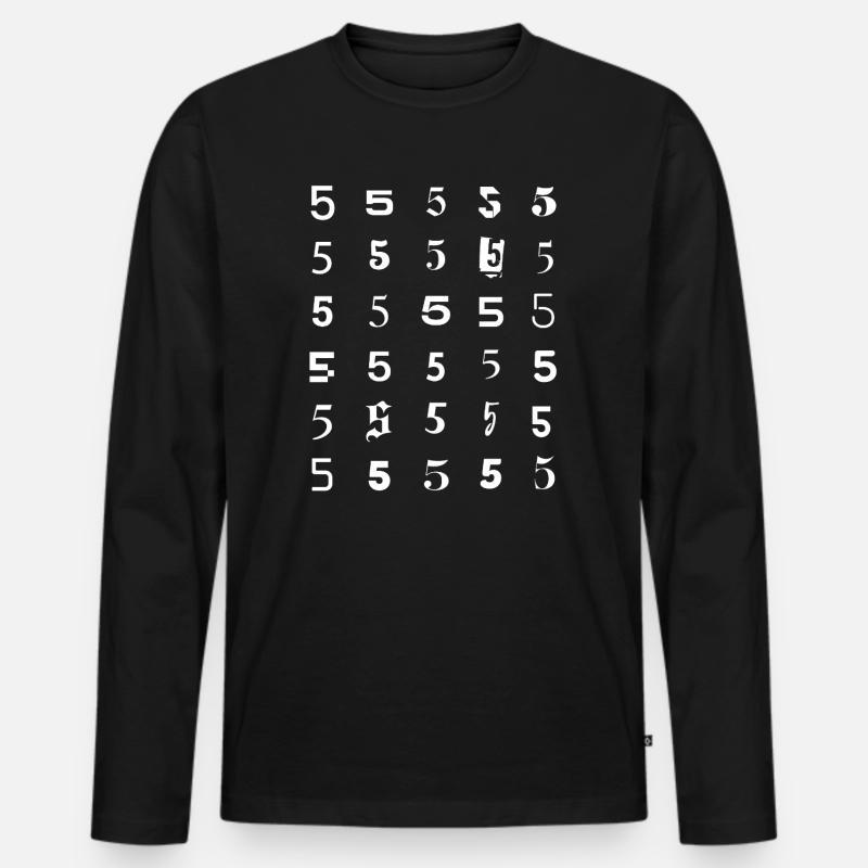 Rastermuster Nummer Fünf - Männer Premium Bio Langarmshirt - Schwarz