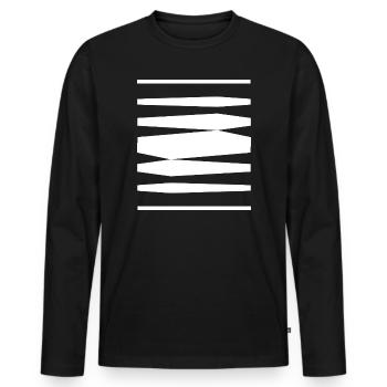 Bold Stripes design - Men's Premium Organic Long Sleeve Shirt - black - Front - Nico (187cm)