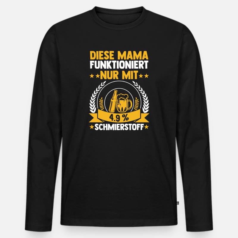 Bier Bierliebhaberin Mutter Mama - Männer Premium Bio Langarmshirt - Schwarz