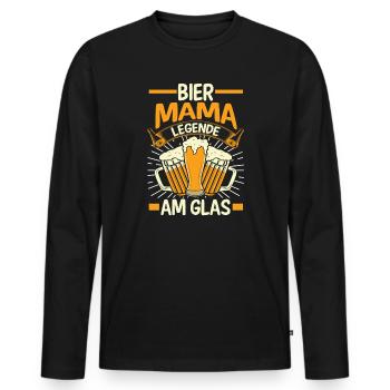 Bier Bierliebhaberin Mutter Mama - Männer Premium Bio Langarmshirt - Schwarz - Vorne - Nico (187cm)