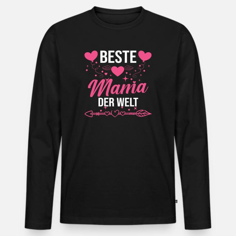 Beste Mama der Welt - Männer Premium Bio Langarmshirt - Schwarz