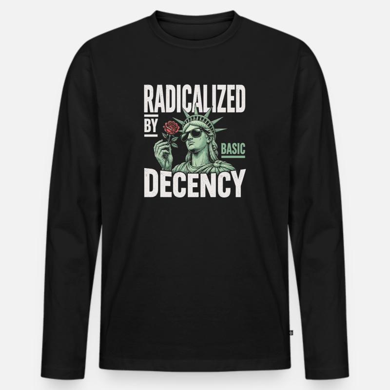 Radicalized by Decency Statue - Männer Premium Bio Langarmshirt - Schwarz