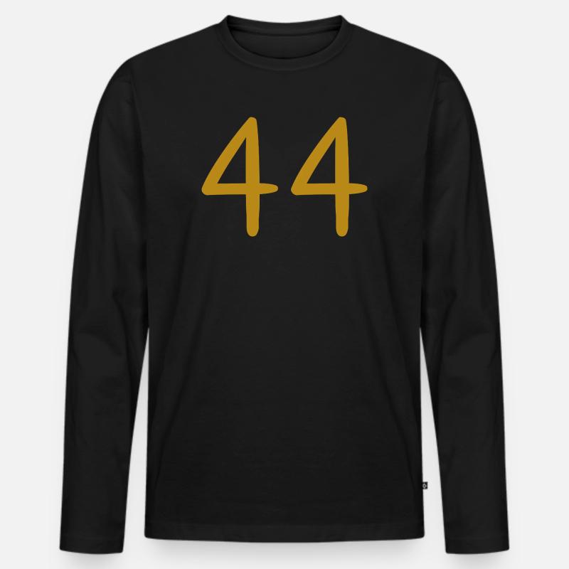 44 - Männer Premium Bio Langarmshirt - Schwarz