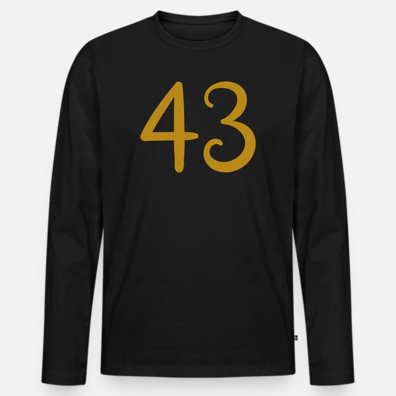 43 - Männer Premium Bio Langarmshirt - Schwarz