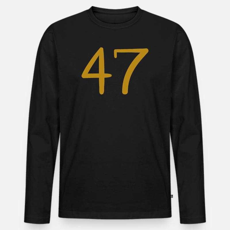 47 - Männer Premium Bio Langarmshirt - Schwarz