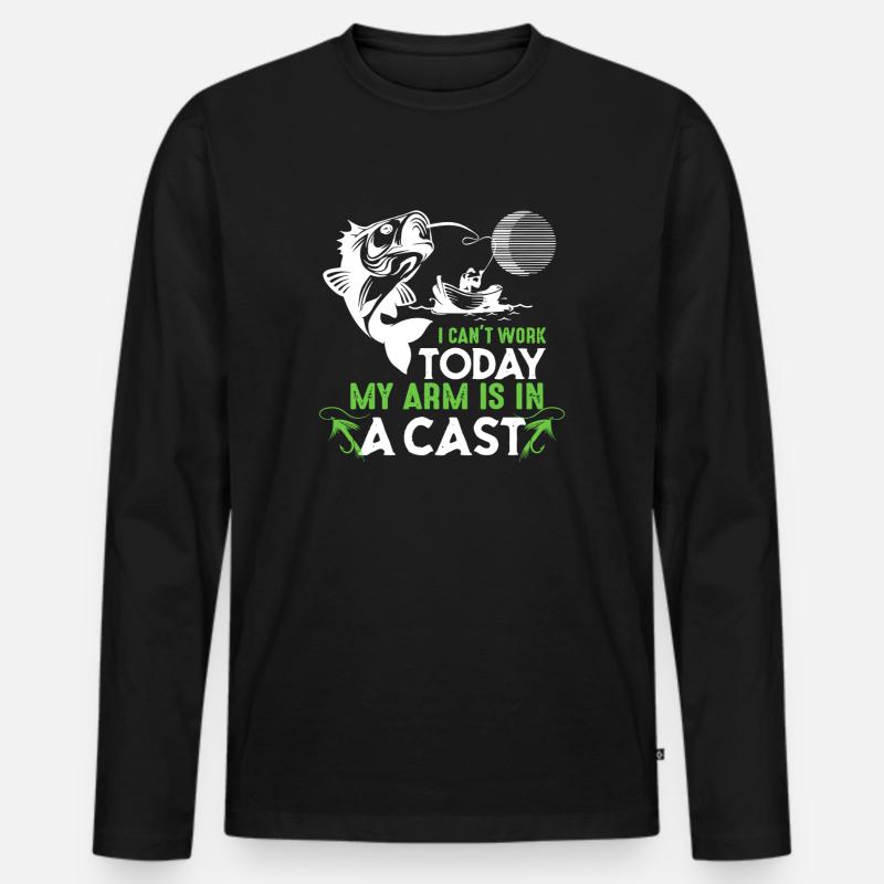Cast Arm Shark Graphic Tee - Männer Premium Bio Langarmshirt - Schwarz