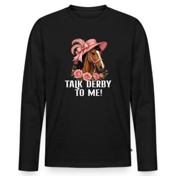 Thoroughbred Derby Horse Racing Racetrack - Men's Premium Organic Long Sleeve Shirt - black - Front - Nico (187cm)