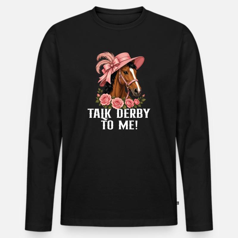 Vollblut-Derby-Pferderennbahn - Männer Premium Bio Langarmshirt - Schwarz