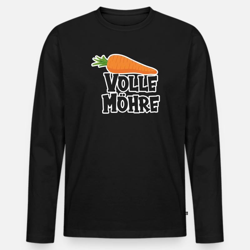 Volle Möhre - Männer Premium Bio Langarmshirt - Schwarz